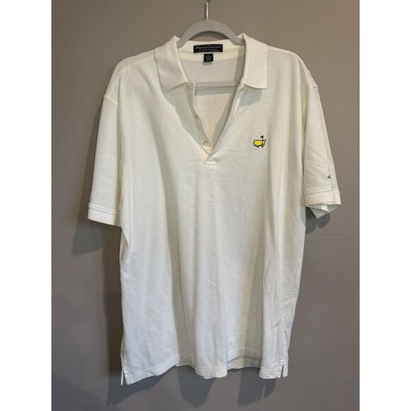The Masters Collection Mens Off White Masters Polo Size Large